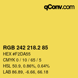 カラーコード: RGB 242 218.2 85 | qconv.com
