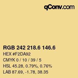 カラーコード: RGB 242 218.6 146.6 | qconv.com
