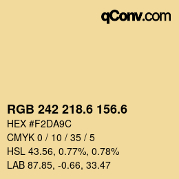 カラーコード: RGB 242 218.6 156.6 | qconv.com