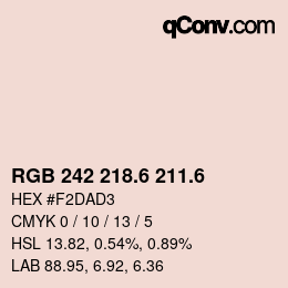 カラーコード: RGB 242 218.6 211.6 | qconv.com