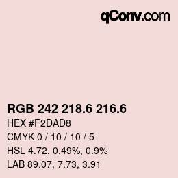 カラーコード: RGB 242 218.6 216.6 | qconv.com