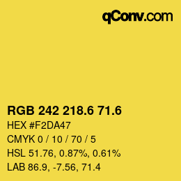 カラーコード: RGB 242 218.6 71.6 | qconv.com