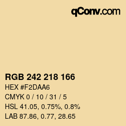 Color code: RGB 242 218 166 | qconv.com