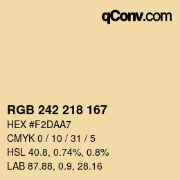 Color code: RGB 242 218 167 | qconv.com