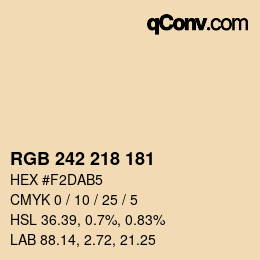 Color code: RGB 242 218 181 | qconv.com
