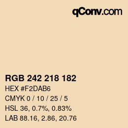 Color code: RGB 242 218 182 | qconv.com