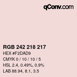 カラーコード: RGB 242 218 217 | qconv.com