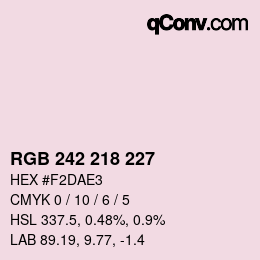 カラーコード: RGB 242 218 227 | qconv.com