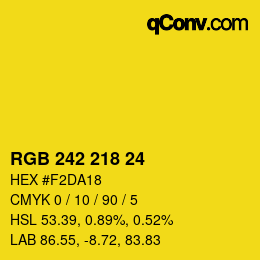Color code: RGB 242 218 24 | qconv.com