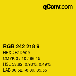 カラーコード: RGB 242 218 9 | qconv.com