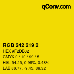 カラーコード: RGB 242 219 2 | qconv.com
