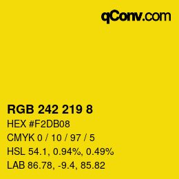颜色代码: RGB 242 219 8 | qconv.com
