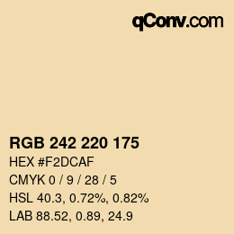 カラーコード: RGB 242 220 175 | qconv.com