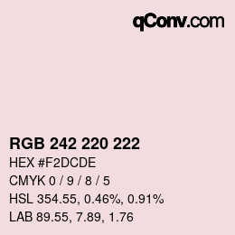 Color code: RGB 242 220 222 | qconv.com