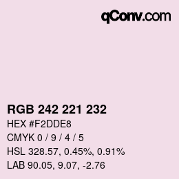 Color code: RGB 242 221 232 | qconv.com