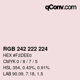 カラーコード: RGB 242 222 224 | qconv.com