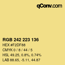 颜色代码: RGB 242 223 136 | qconv.com
