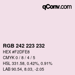 カラーコード: RGB 242 223 232 | qconv.com