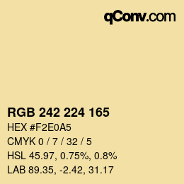 Color code: RGB 242 224 165 | qconv.com