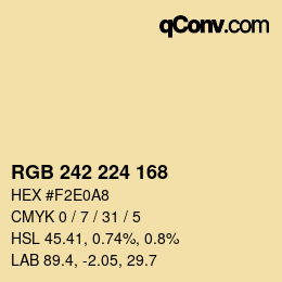 Color code: RGB 242 224 168 | qconv.com