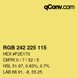 Color code: RGB 242 225 115 | qconv.com