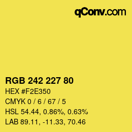 颜色代码: RGB 242 227 80 | qconv.com