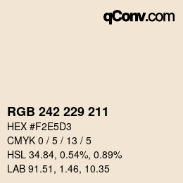 カラーコード: RGB 242 229 211 | qconv.com