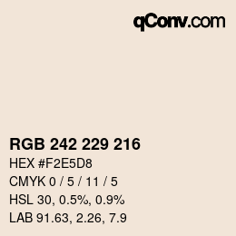 Color code: RGB 242 229 216 | qconv.com