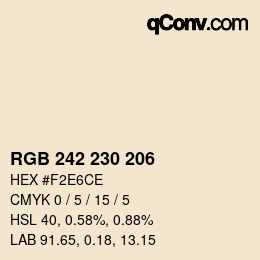 颜色代码: RGB 242 230 206 | qconv.com