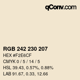 Código de color: RGB 242 230 207 | qconv.com