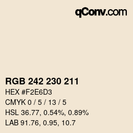 カラーコード: RGB 242 230 211 | qconv.com