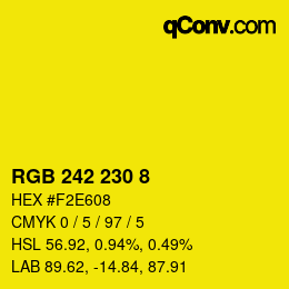 Color code: RGB 242 230 8 | qconv.com