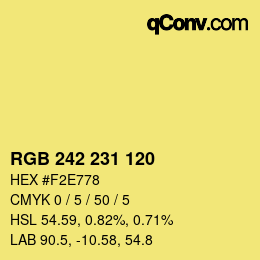 颜色代码: RGB 242 231 120 | qconv.com