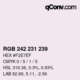 Color code: RGB 242 231 239 | qconv.com