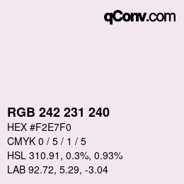 Color code: RGB 242 231 240 | qconv.com