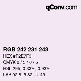Color code: RGB 242 231 243 | qconv.com