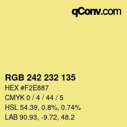 Color code: RGB 242 232 135 | qconv.com