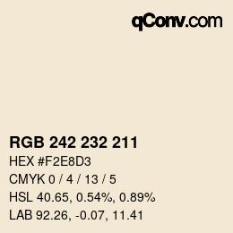 カラーコード: RGB 242 232 211 | qconv.com