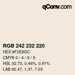 Código de color: RGB 242 232 220 | qconv.com
