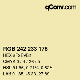 Code couleur: RGB 242 233 178 | qconv.com