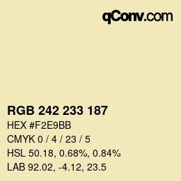 Color code: RGB 242 233 187 | qconv.com