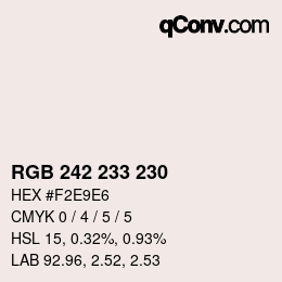 Color code: RGB 242 233 230 | qconv.com