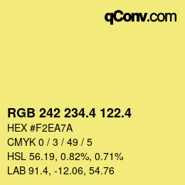 カラーコード: RGB 242 234.4 122.4 | qconv.com
