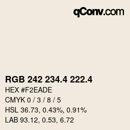 カラーコード: RGB 242 234.4 222.4 | qconv.com