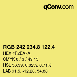 カラーコード: RGB 242 234.8 122.4 | qconv.com