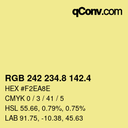 カラーコード: RGB 242 234.8 142.4 | qconv.com