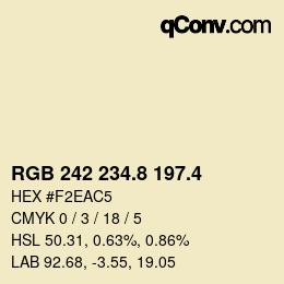 カラーコード: RGB 242 234.8 197.4 | qconv.com