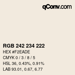 カラーコード: RGB 242 234 222 | qconv.com