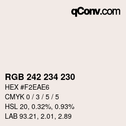 Code couleur: RGB 242 234 230 | qconv.com