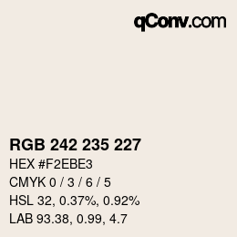 Código de color: RGB 242 235 227 | qconv.com